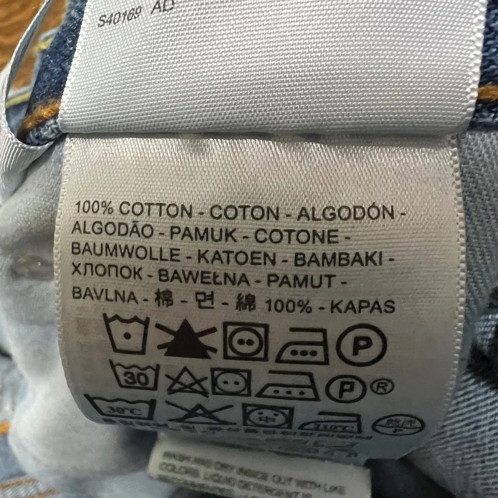 Levi's 505 Regular Fit Jeans Mens 34x32 Blue Denim Straight Leg 00505-4891